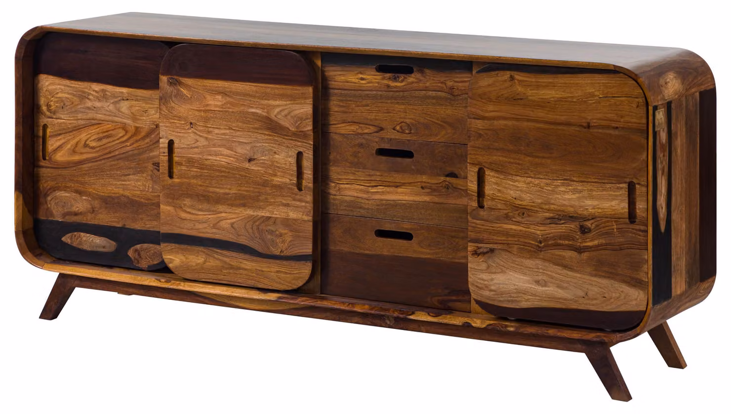 MASSIVMOEBEL24 | MAILAND #202 Credenza in legno di sheesham - laccato / marrone scuro 173x40x75