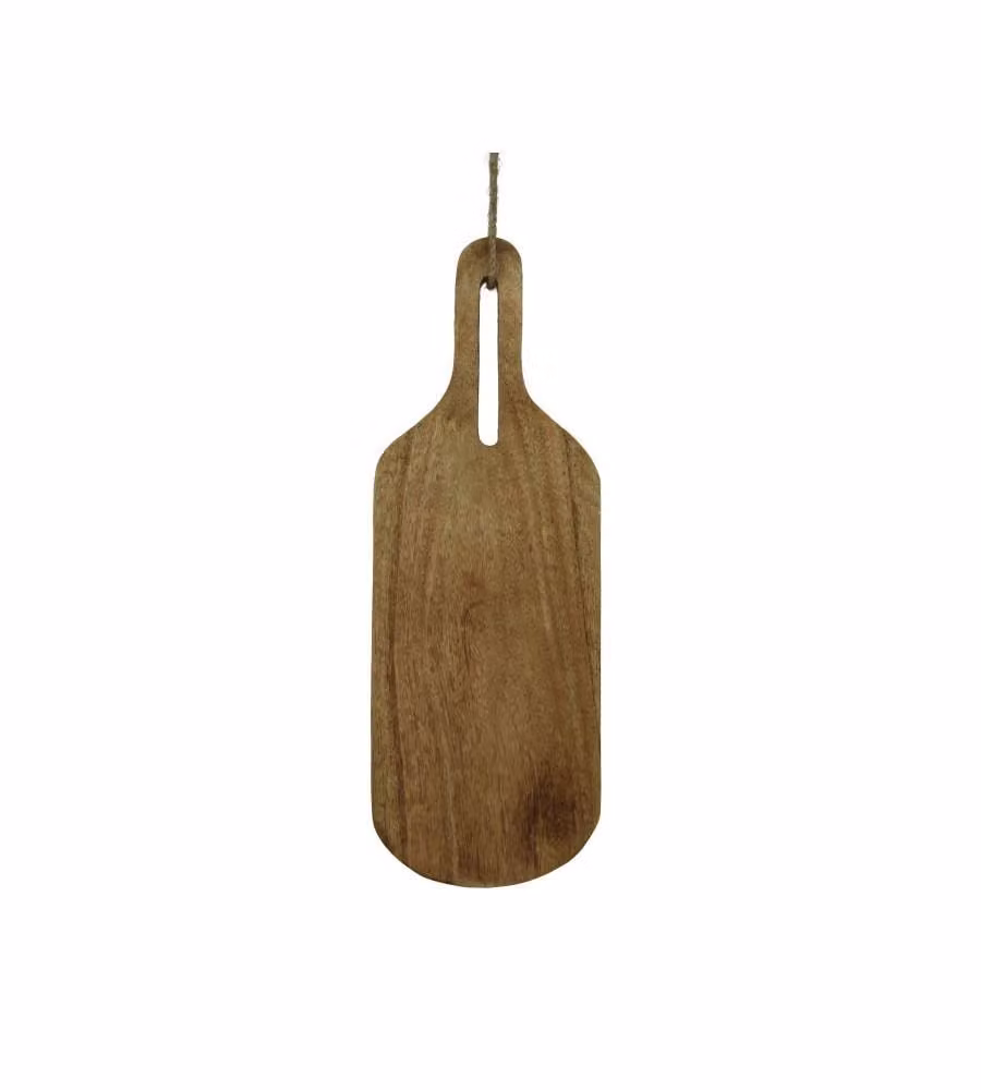 Tagliere rettangolare in legno di mango naturale 14x40 cm con manico