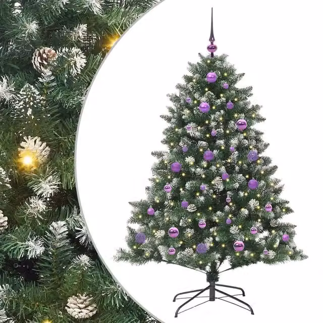 Albero di Natale artificiale verde con 150 LED luce bianca calda vidaXL Altezza: 150 cm – 1