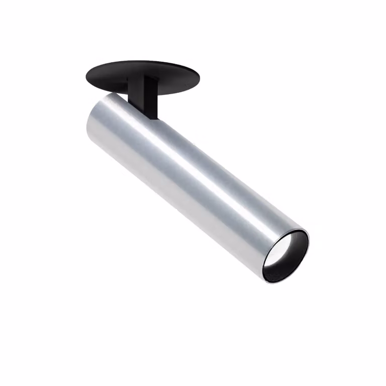 Wever & Ducré Lighting WEVER DUCRÉ Faretto LED Match 1.0 semi-incasso in alluminio 2.700 K, Alluminio / Grigio / Zincato, Soggiorno / Sala da pranzo, Alluminio, Moderno