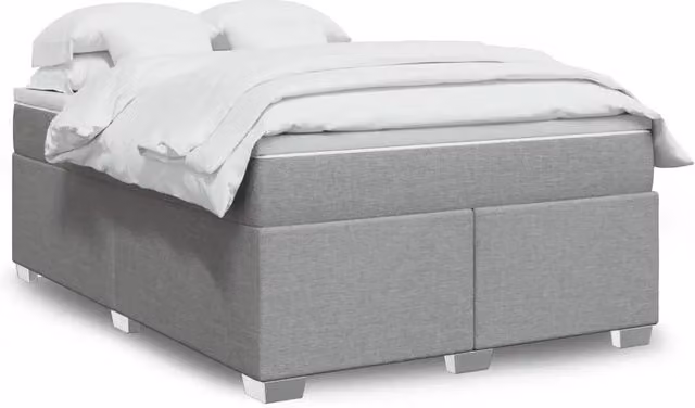 Letto Ibrido con Giroletto a Molle e Materasso vidaXL, Grigio e Bianco, L/P/H: 160 x 200 cm
