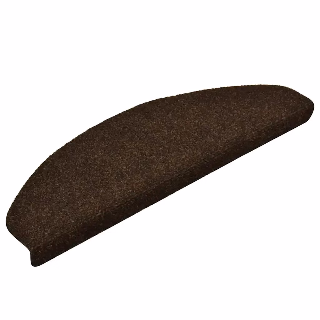 Set di 30 tappetini autoadesivi per scale DESIGN IN, forma semicircolare, colore marrone, L: 65 cm, P: 21 cm, H: 2,5 cm – 2
