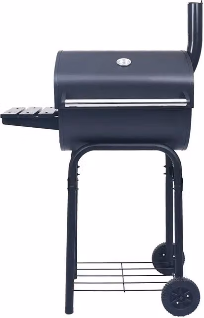 Barbecue a carbone con affumicatore e ripiano basso nero CFW5602244 con termometro e ruote