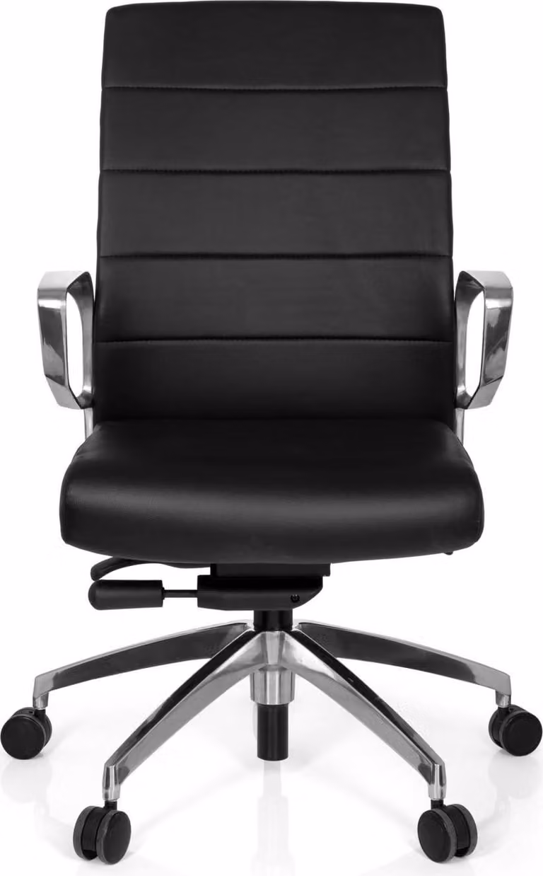 hjh OFFICE sedia da ufficio professionale PROVIDER sedia da scrivania ergonomica con braccioli in ecopelle nera sedia girevole per ufficio, casa