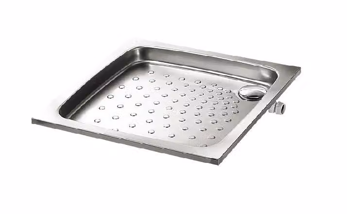 Sanela Docce in acciaio inox - Piatto doccia in acciaio inox 800x800 mm, antiscivolo SLSN 07