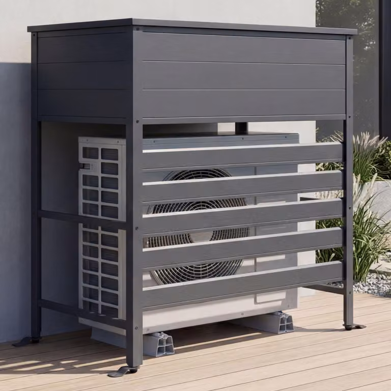 Rivestimento in alluminio per climatizzatore/scambiatore di calore MCW-P94, copertura contenitore 110x96x43 cm ~ antracite