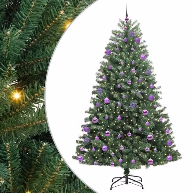Albero di Natale | Decorazioni natalizie Artificiale con Rami Pieghevoli Verde 240 cm