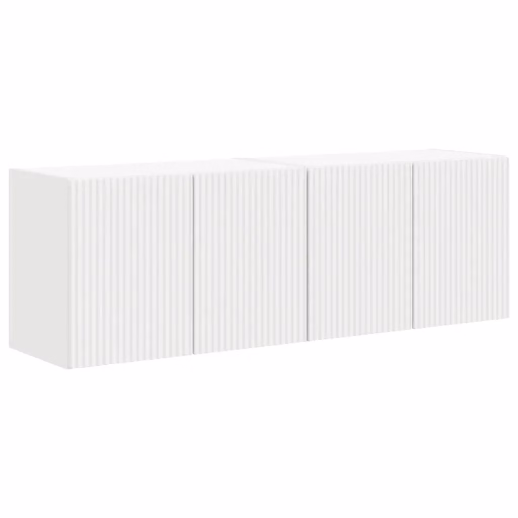 Set di 2 mobili TV da parete vidaXL moderni in legno bianco L: 59,5 cm, P: 31 cm, H: 40 cm – 2