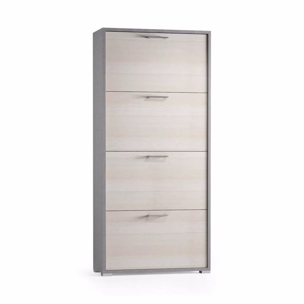 Scarpiera DMORA Marrone con scomparti basculanti per 24 paia di scarpe, L: 67 cm, P: 28 cm, H: 147 cm – 2