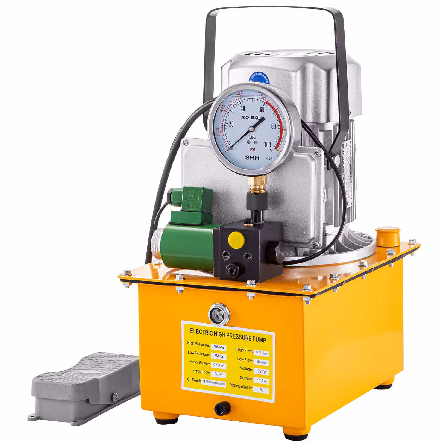 VEVOR pompa idraulica elettrica 750W unità idraulica 7-70MPa