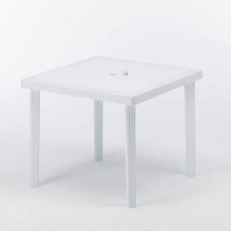 12 Grand Soleil Boheme set da bar quadrato in poly rattan 90x90 cm - Bianco