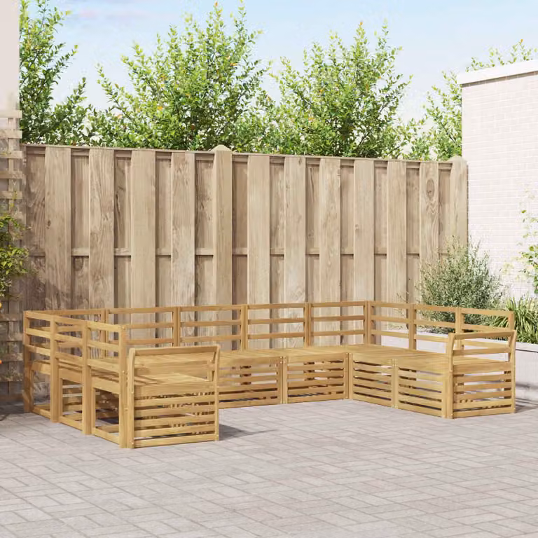 Set di divani ad angolo vidaXL in legno di acacia massello marrone per giardino e terrazzo