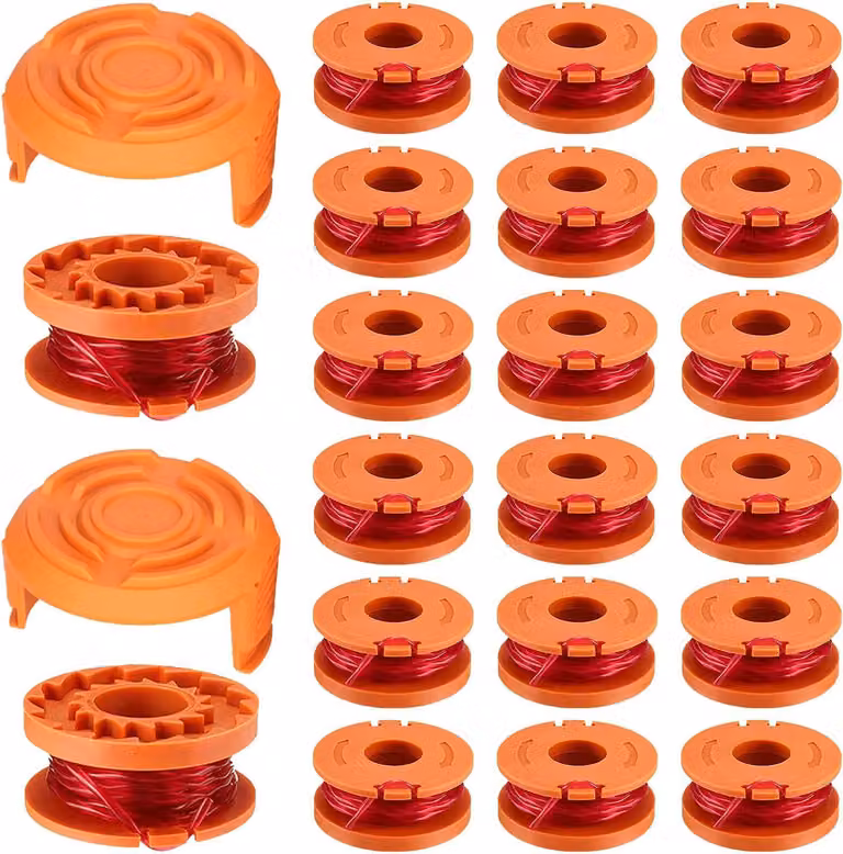 22 bobine per decespugliatore Worx, 1,65 mm x 3,05 m, bobina per decespugliatore W-o-r-x, decespugliatore, bobina, bobina di ricambio per Worx WA0010 (20 bobine + 2)