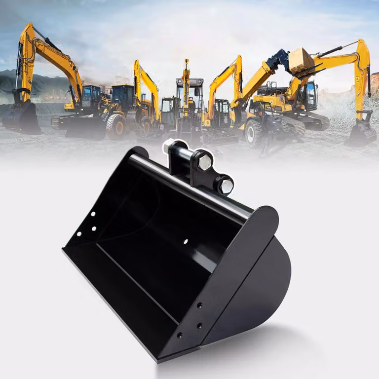 Pala per miniescavatori - FLBUCKET5810 - 800 mm - Senza denti - Adatta per miniescavatori da 0,8 a 1,5 tonnellate