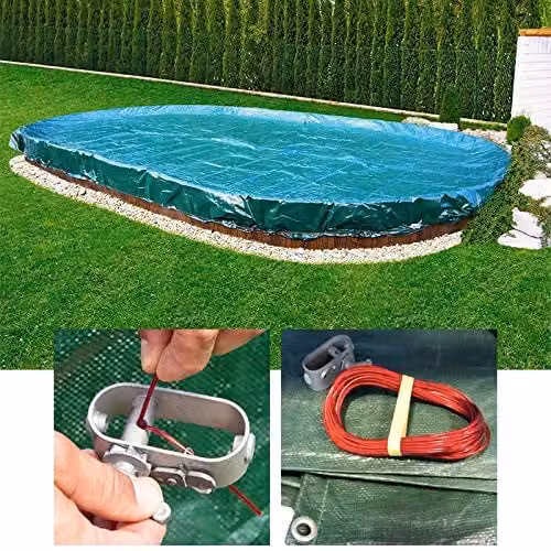 Azuro Copertura Invernale per Piscine ovali (9.10 x 4.60 m)