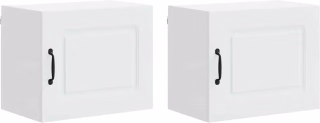Set di 2 mobili da cucina moderni rettangolari 50 x 31 x 40 cm con ampio spazio portaoggetti in legno bianco 02_0053574