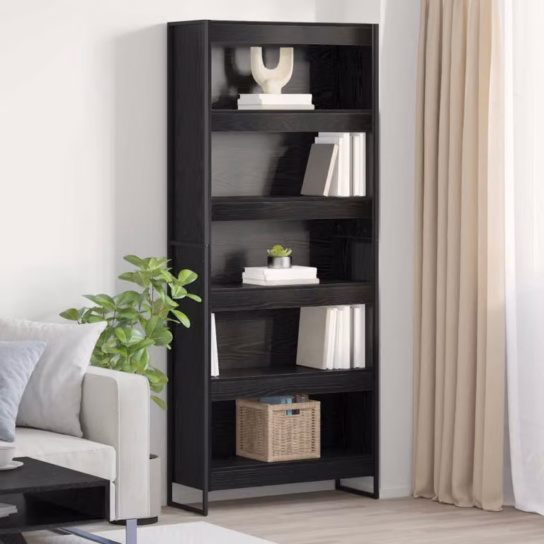 Armadio per Libri vidaXL in Stile Industrial Nero Opaco L: 80 cm, P: 30 cm, H: 189,5 cm