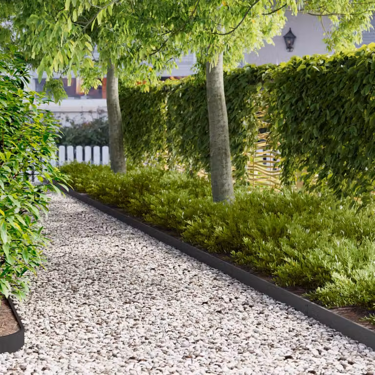 Set di 50 bordure per prato vidaXL in acciaio nero, L: 103 cm, H: 10 cm