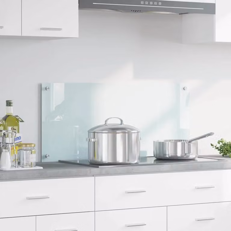 Schienale da cucina vidaXL in vetro temperato colore bianco L 90 cm x H 40 cm