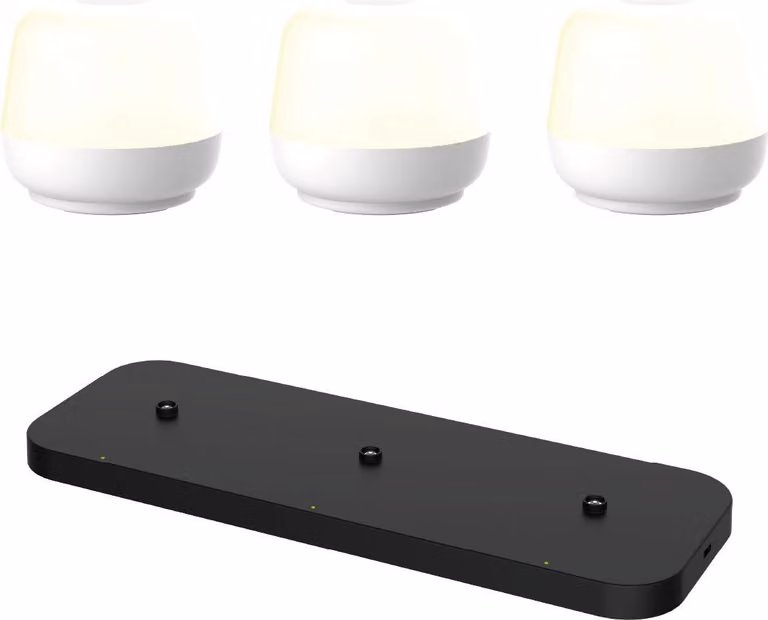 Luxus Europe - Lampada da tavolo Naxos, bianca - Lampade da tavolo da esterno senza fili - Set da 3 - Ricaricabili