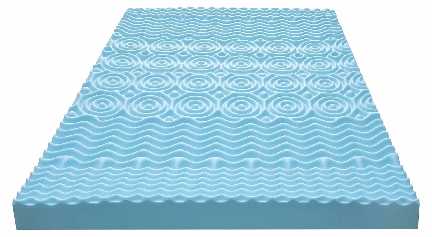 Sottostrato per materasso, in memory foam ad alta densità, con infusione di gel refrigerante, dimensioni 180x200x7,5 cm