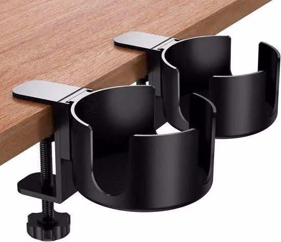 Portatazze doppio - Portatazze impermeabili per scrivania - Portatazze per sedia da ufficio - Portatazze da letto per scrivania, cucina e tavolo da pranzo