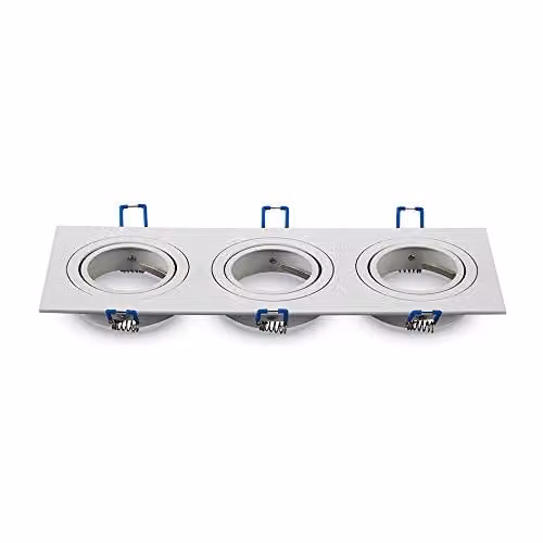 Portafaretto LED da Incasso Quadrato 3xGU10 e GU5.3 (MR16) Colore Bianco Orientabile