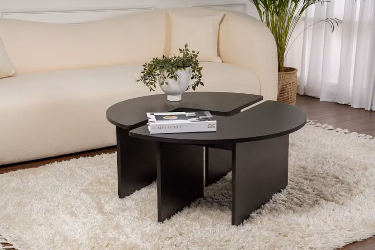 Skye Decor, Moira - Wood Black, tavolino da caffè, legno nero, pannello di legno rivestito di melamina al 100 %, 90 x 41 x 90 cm