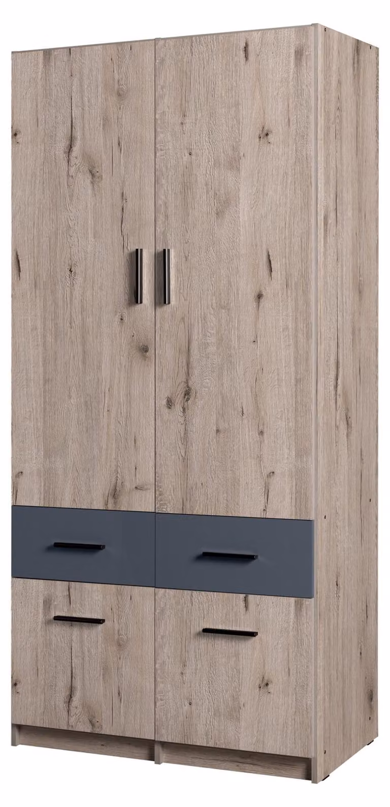 raumhirsch ARMADIO Wellington, legno di quercia, finitura grafite, dimensioni 91x198x54 cm