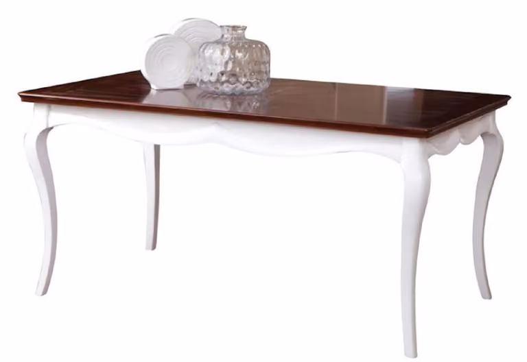 Casa Padrino tavolo da pranzo art déco bianco/marrone scuro 160-250 x 90 x h. 77,5 cm - Tavolo da cucina allungabile