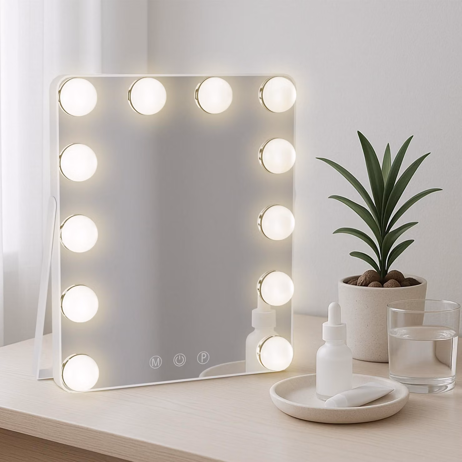 Specchio per il trucco Balian, colore: bianco