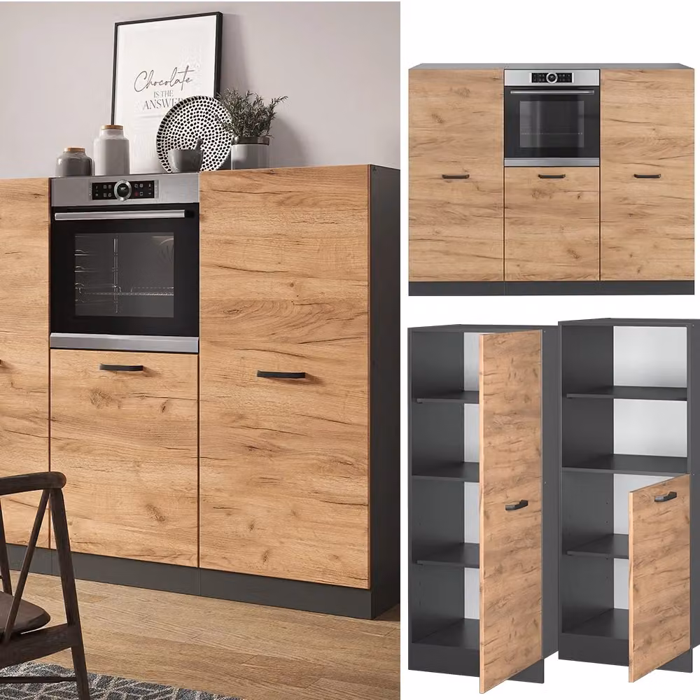 Cucina componibile moderna R-Line Vicco in Rovere e Antracite L: 180 cm – 2