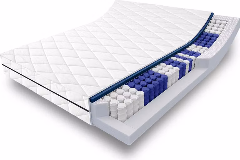 materasso a 7 zone a molle insacchettate Sleezzz Superior 140 x 200 cm, altezza 18 cm, livello di rigidità H3