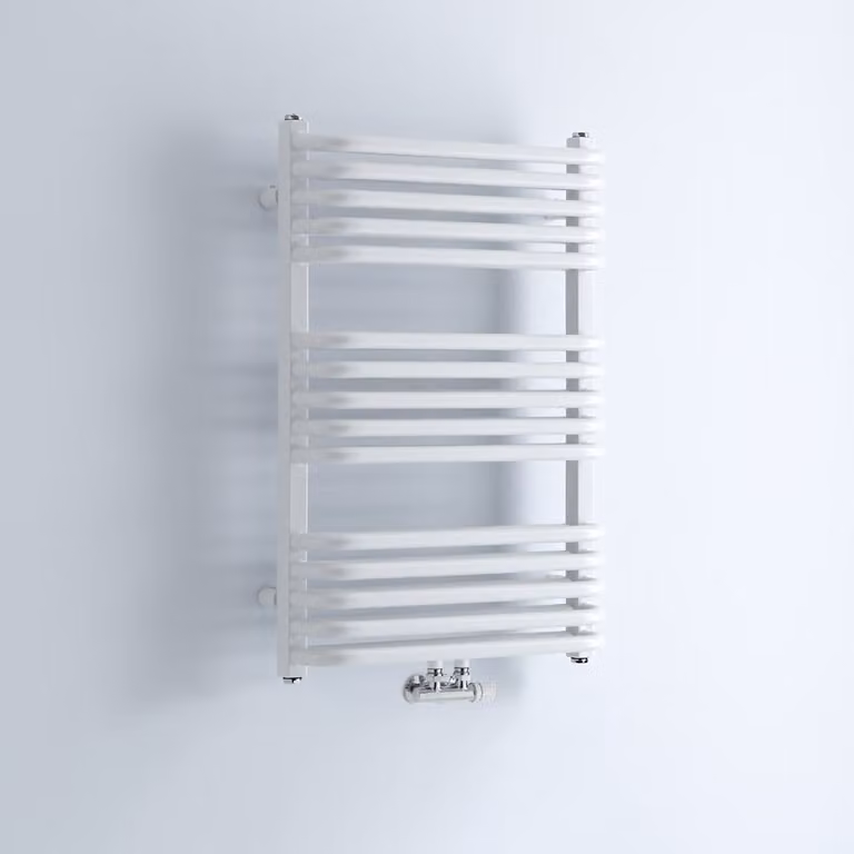 Scaldasalviette Termoarredo Bagno Curvo con Attacco Centrale - Bianco - 735 x 500mm - 590W - Arch