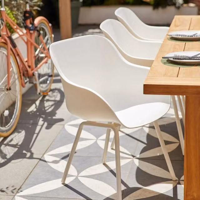 Set di 2 Sedie SOPHIE Element Organic HARTMAN Bianche in Plastica per Giardino