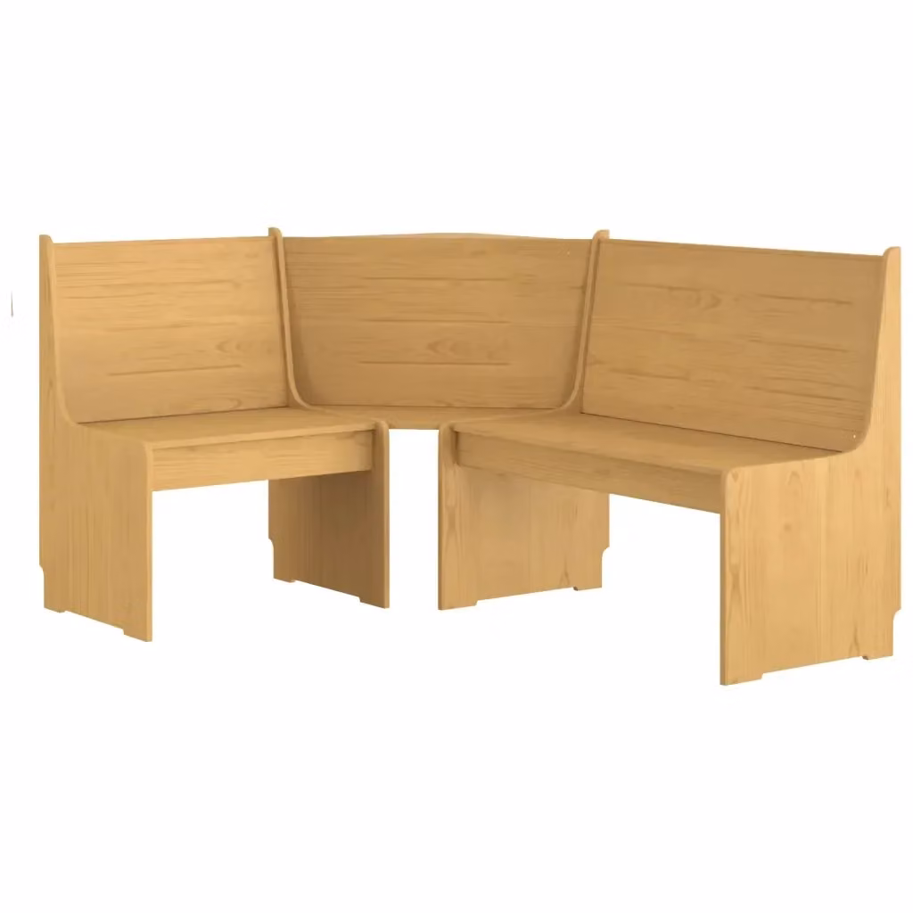 Panca Angolare REINE MERCATOXL in Legno di Pino Marrone e Beige L: 151 cm, P: 118,5 cm, H: 85 cm – 2