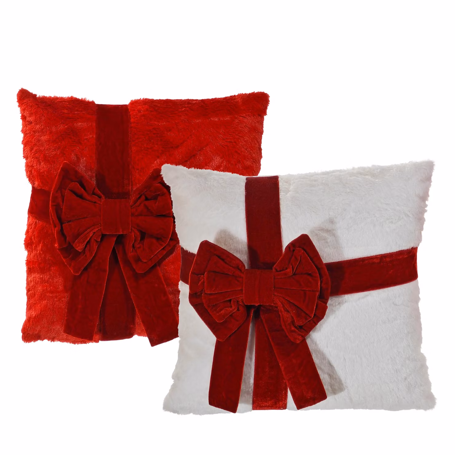 Cuscino Natalizio con Fiocco Vestiamo Casa Gran Natale, sfoderabile e lavabile, 42 x 42 cm – 1