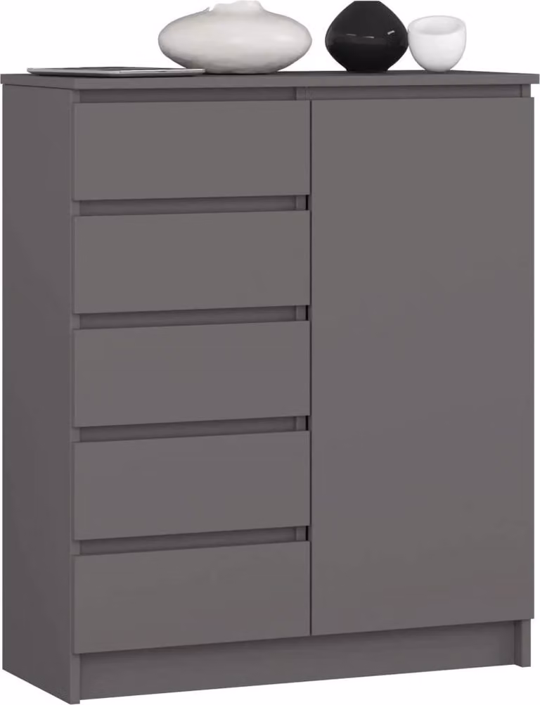 Cassettiera stretta combinata SAVRILA - grigio