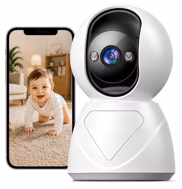 Telecamera di sorveglianza interno - Telecamera Wi-Fi - 3 MP - Rotazione 355° - Visione notturna