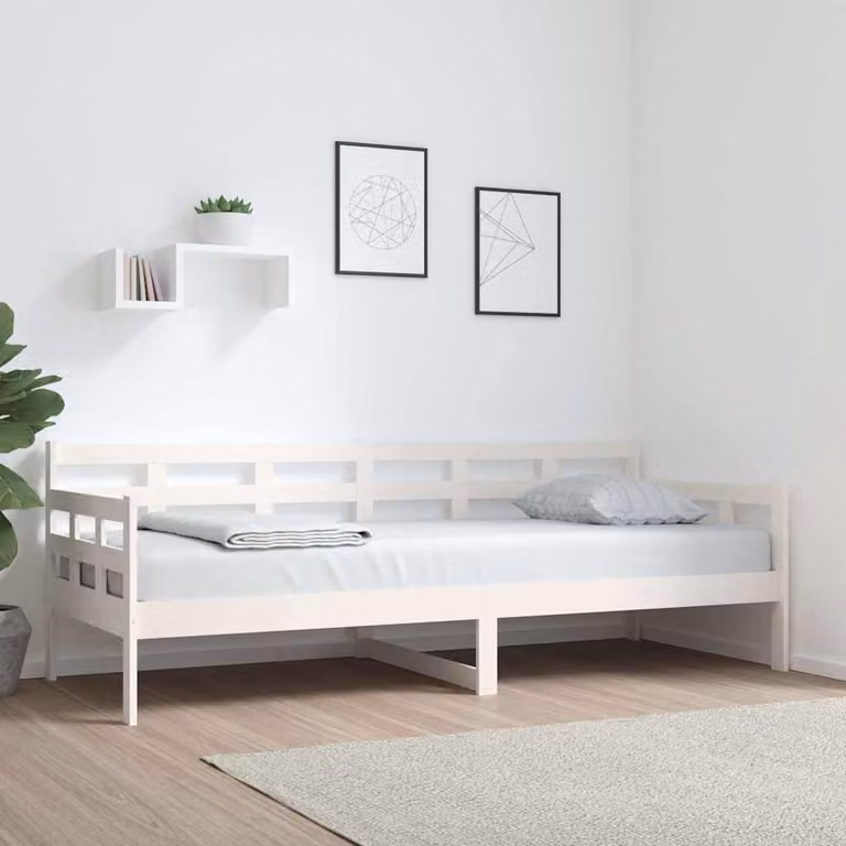 vidaXL Dormeuse Bianca in Legno Massello di Pino L/P: 80 x 200 cm