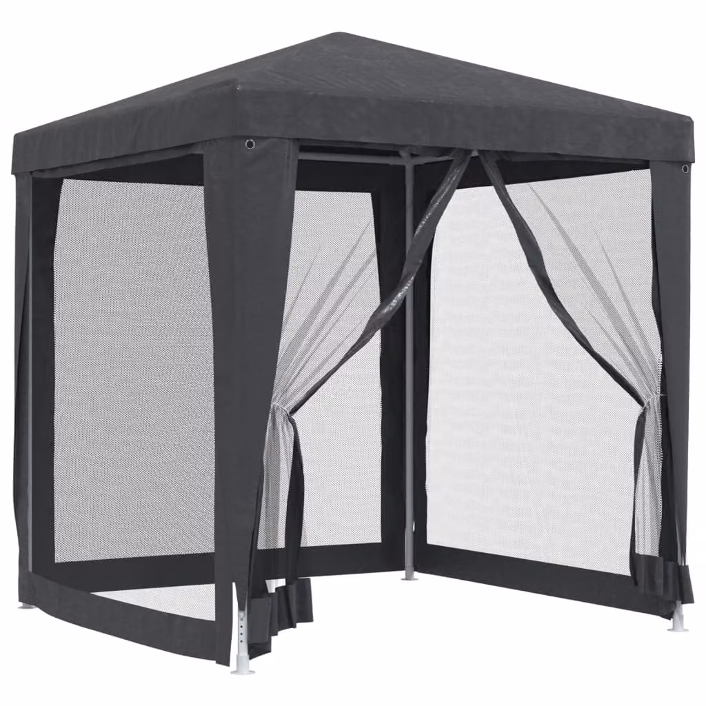 Tenda per Feste con 4 Pareti in Rete Antracite 2x2 m in HDPE