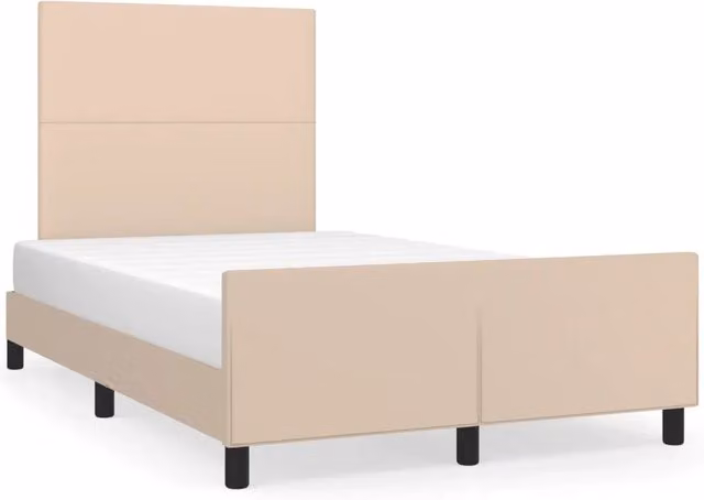 Letto matrimoniale | Letto per adulti | Giroletto con Testiera Cappuccino 120x200 cm in Similpelle