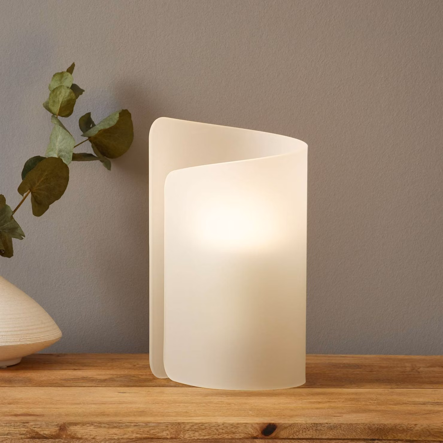 Selène Lampada da comodino PAPIRO, Bianco / Opale, Soggiorno / Sala da pranzo, Vetro, Moderno, Lampada da tavolo