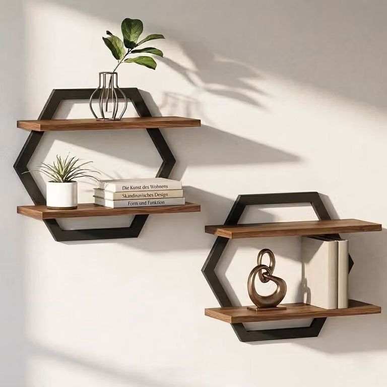 Set di 2 mensole in legno per decorazioni fai-da-te