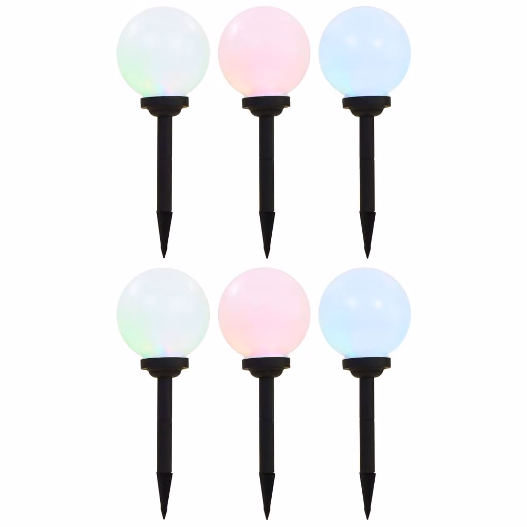 The Living Store Lampade solari da esterno 6 pz. Globo LED 20 cm RGB