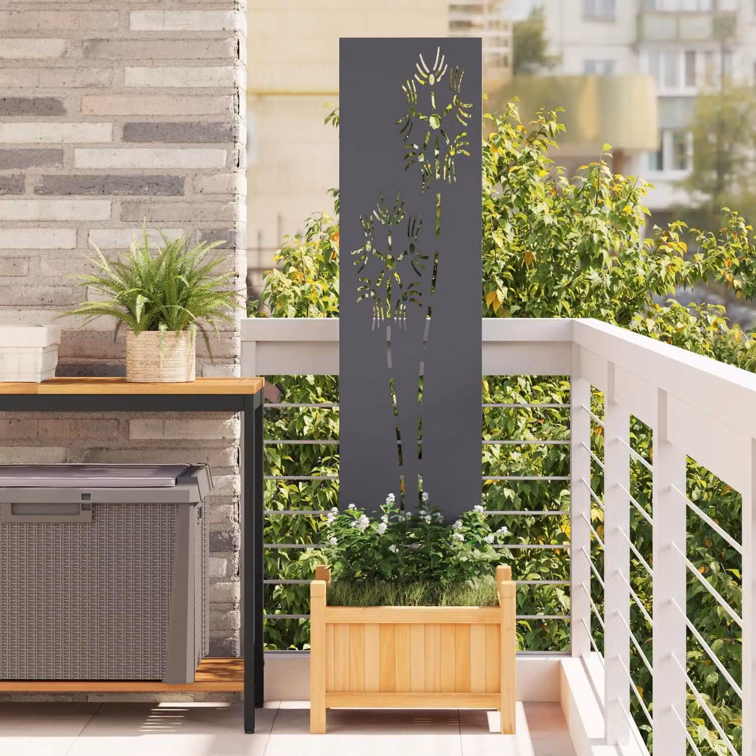 Schermo per privacy in giardino Traforo Antracite 32 x 140 cm