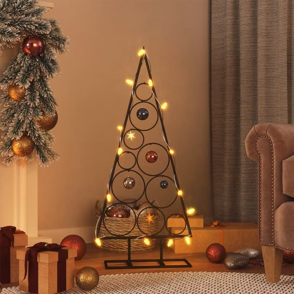 Maison Exclusive - Albero di Natale in metallo per decorazioni Nero 90 cm