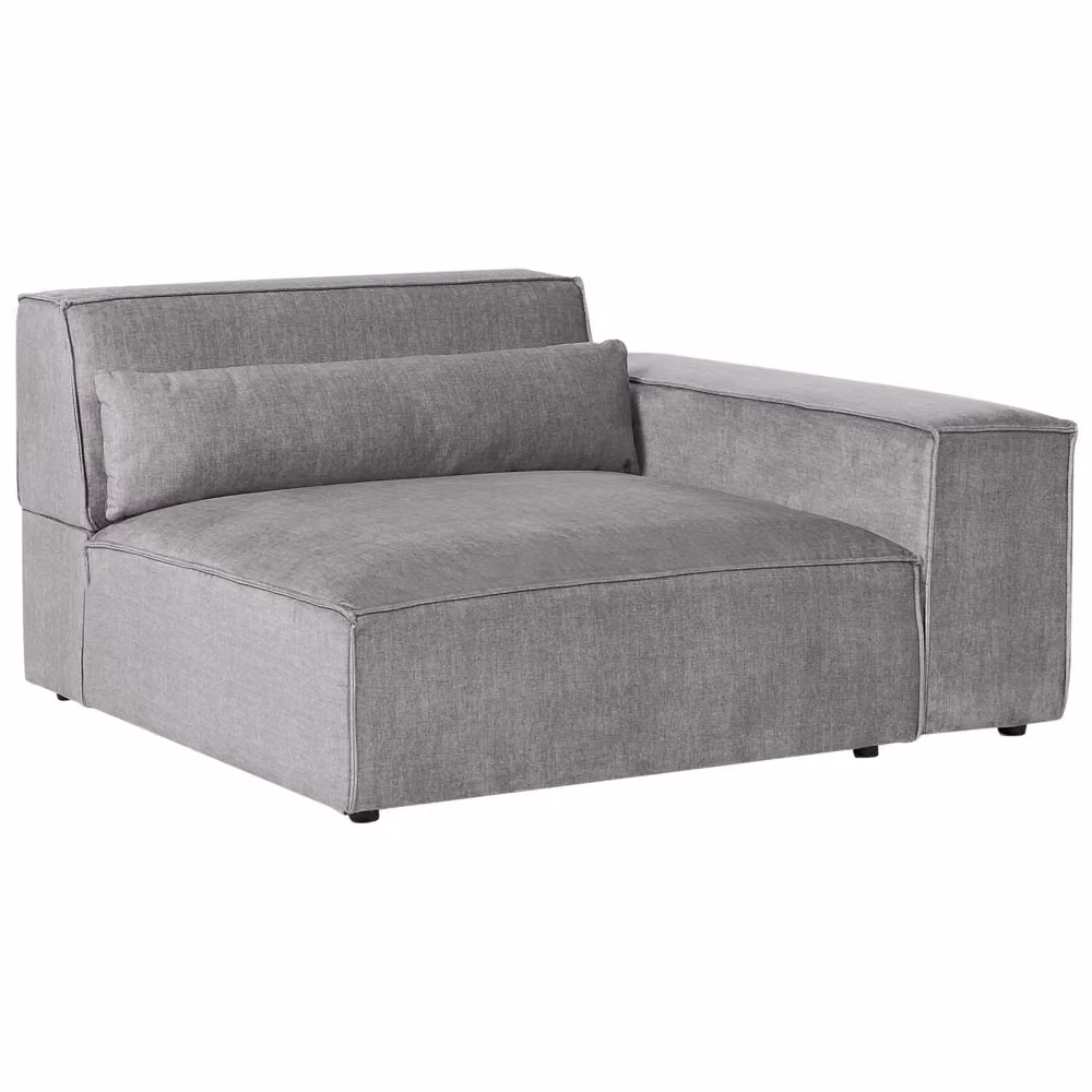 Modulo divano angolare destro Beliani in tessuto grigio stile scandinavo per il tuo soggiorno – 2