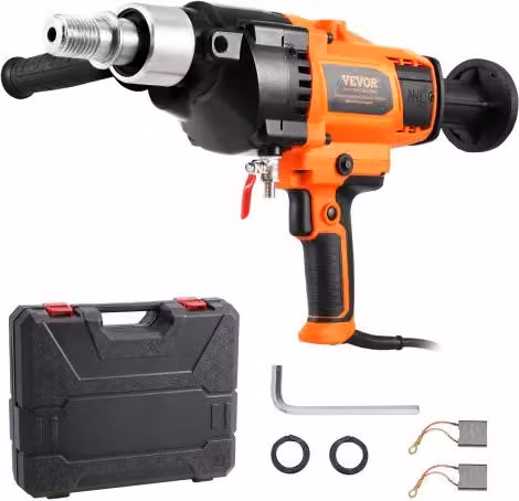 VEVOR Trapano a Carotaggio Diamantato Portatile per Calcestruzzo, Potenza 2600 W, Arancione