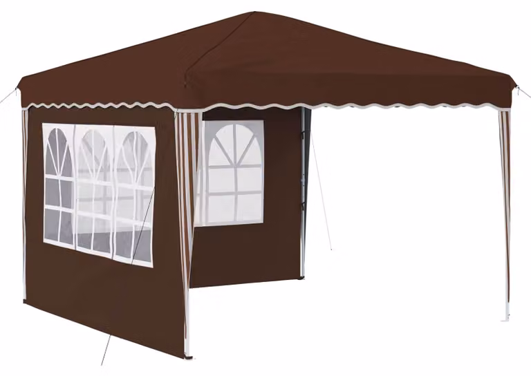 Tenda per feste a pop-up 288 x 288 x 245 cm Marrone